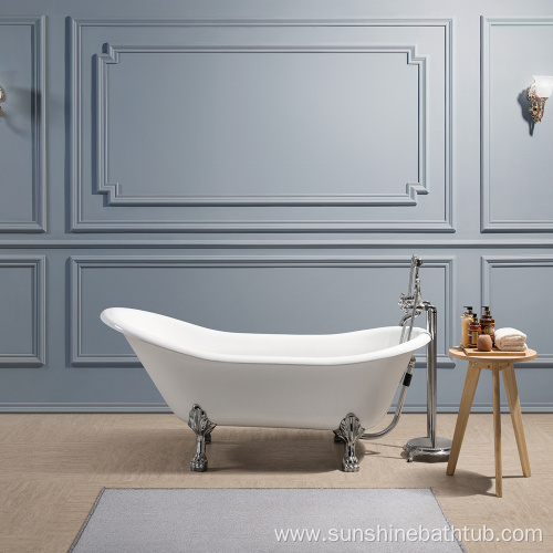 Enamel Double Slipper Luxury Freestanding Clawfoot Bathtub